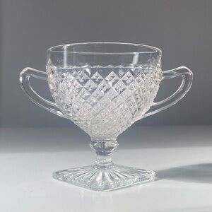 Vintage Depression Glass Anchor Hocking Miss America Clear Open Sugar Bowl